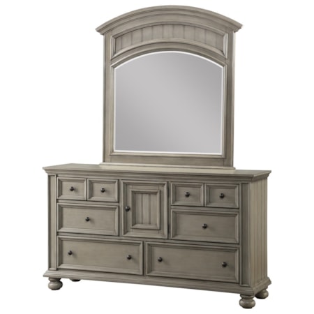 grey dresser with hutch Enhomee Tall Dresser with Cabinet and Ten Drawers, Gray, 48 inch*38 inch, Adult Unisex, Size: 48H X 38L X 11.8W