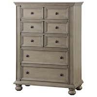 Farmhouse 5-Drawer Chest with Felt Lined Top Drawer