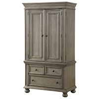 Farmhouse 40" Armoire with Adjustable Shelf and 2 Drawers