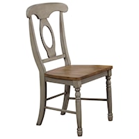 Farmhouse Napoleon Side Chair with Wood Seat