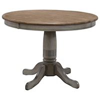 Farmhouse 42" Round Single Pedestal Dining Table