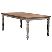 Farmhouse 78" Two Tone Leg Table with Butterfly Leaf