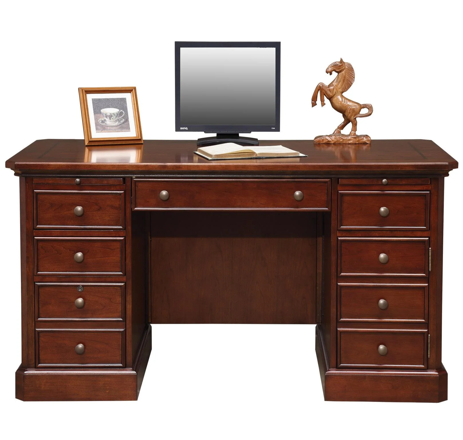 Warm Cherry Executive Modular Home Office Furniture Set