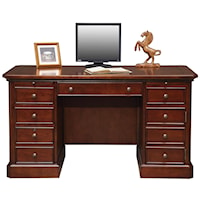 Transitional 57" Double Pedestal Desk with CPU Tower Door