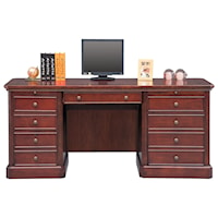 Transitional 68" Double Pedestal with Printer Pull-Out