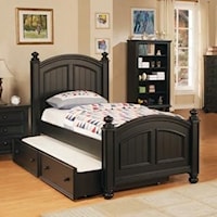 Transitional Panel Twin Bed with Trundle