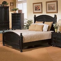 Transitional Panel Twin Bed with Bun Feet