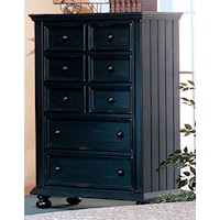 Cottage-Style 5-Drawer Chest with Felt-Lined Top Drawer