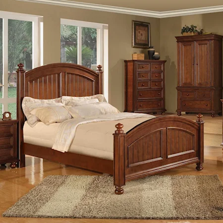 Transitional Panel California King Bed with Bun Feet