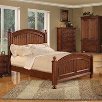 Transitional Panel California King Bed with Bun Feet