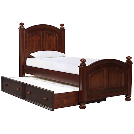 Transitional Panel Twin Bed with Trundle