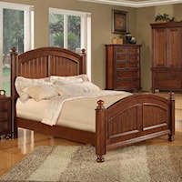 Transitional Panel Twin Bed with Bun Feet