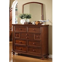 Youth Tall 9-Drawer Dresser and Mirror Combination