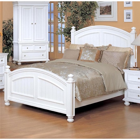 Cottage-Style California King Panel Bed