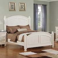Transitional Panel Twin Bed with Bun Feet