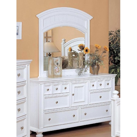 Six Drawer Dresser and Mirror Combo