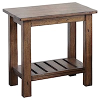 Rustic 18" End Table with Slat Shelf