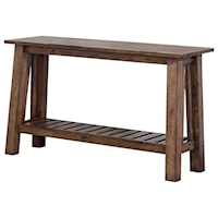 Rustic 50" Sofa Table with Slat Shelf