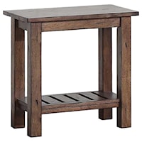Rustic 14" Chair Side Table with Shelf