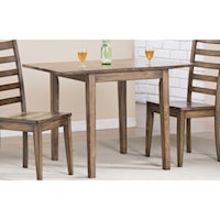 Rustic 46" Leg Table w/ 2-8" Drop Leaves and Rustic Finish