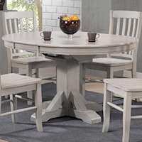 Rustic 57" Pedestal Table w/ 15" Butterfly Leaf and Rustic Brown Finish