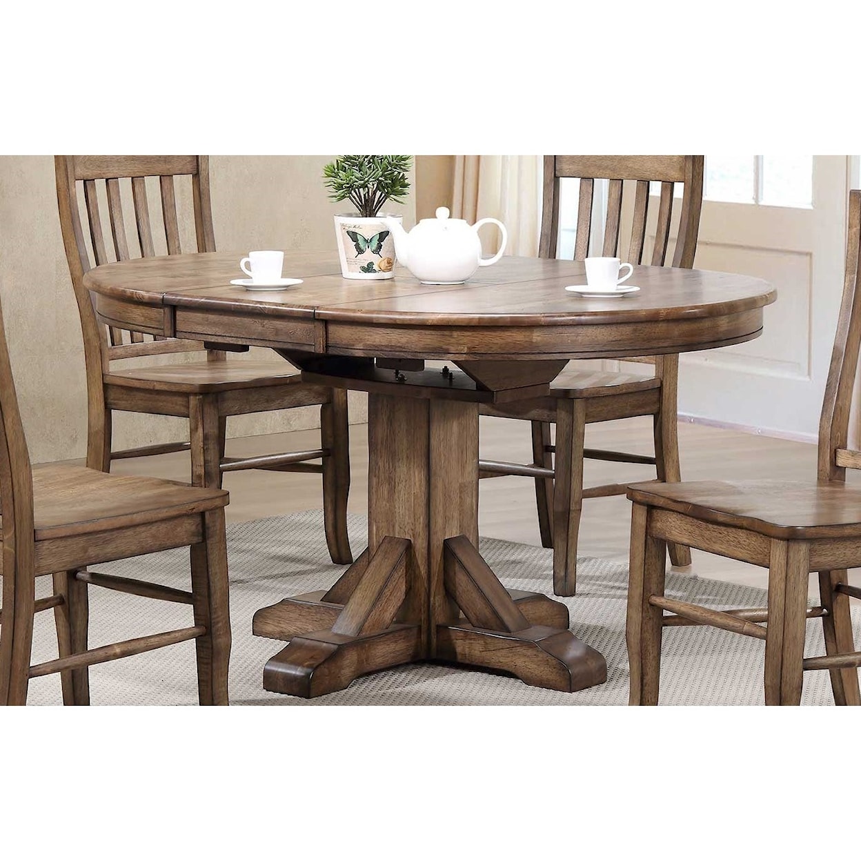 Winners Only Carmel 57" Pedestal Table w/ 15" Butterfly Leaf