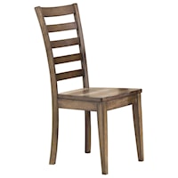 Rustic Ladderback Side Chair with Rustic Brown Finish