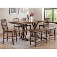 6-Piece Dining Set with Bench