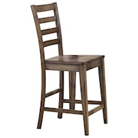 Rustic Ladder Back Counter-Height Barstool
