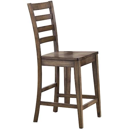 Rustic Ladder Back Counter-Height Barstool