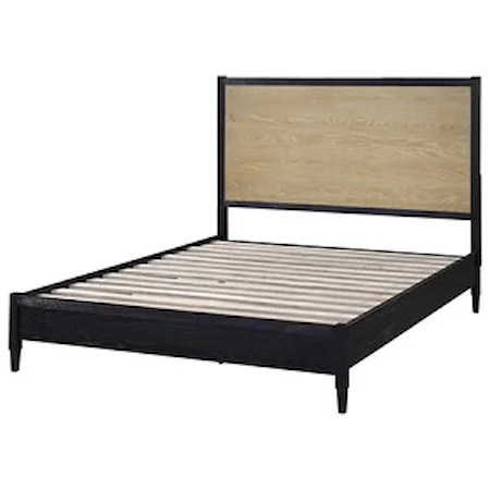 Contemporary California King Platform Bed with Two-Tone Finish