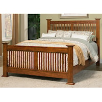 Mission-Style King Bed with Slat Headboard