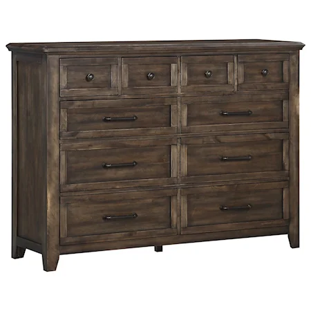 Transitional 10-Drawer Dresser with 4 Felt-Lined Drawers