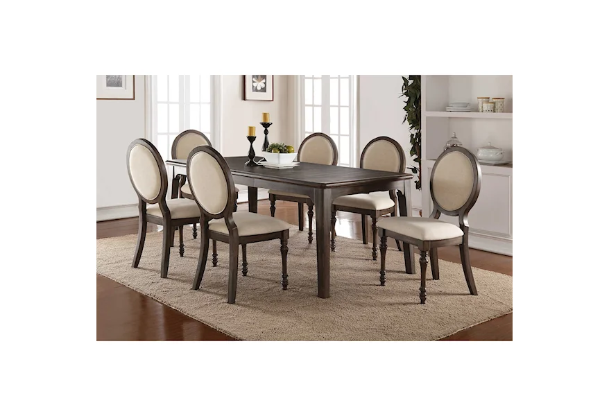 Daphne Dining Set with Upholstered Oval Back Chairs by Winners Only at Conlin's Furniture
