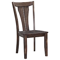 Transitional Fan Back Side Chair with Deep Gray Finish