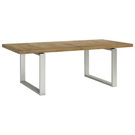 Contemporary 84" Dining Table with Metal Frame Base