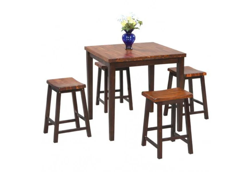 Fifth Avenue 5-Piece Tall Table and Barstool Set by Winners Only at Conlin's Furniture