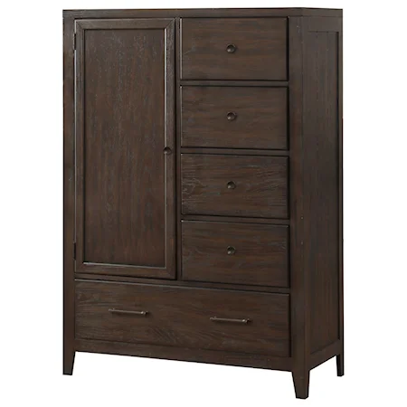 Contemporary Armoire with 6 Drawers and 2 Adjustable Shelves