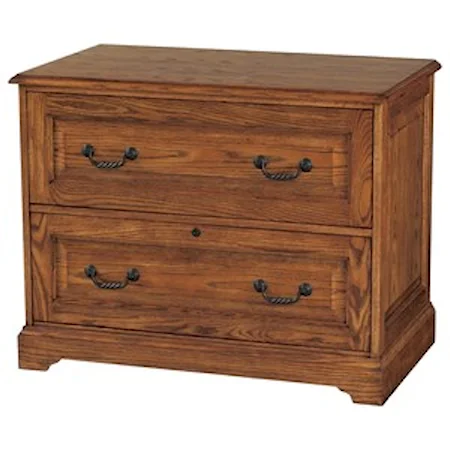 Traditional 2 Drawer Lateral File with 1 Locking Drawer