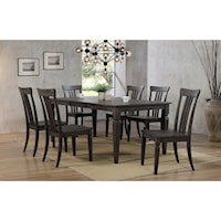 Transitional 7-Piece Table and Chair Set with Removable Leaf