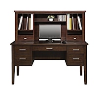 54" Double Pedestal Desk and Hutch with Legs
