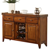 Transitional Sideboard with Wine Rack