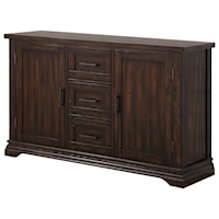 Transitional 3-Drawer and 2-Door Sideboard with Adjustable Shelving