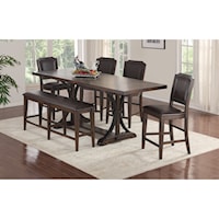 Transitional 6-Piece Counter-Height Dining Set