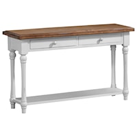 Rustic 50" Rectangular Sofa Table with Two Drawers