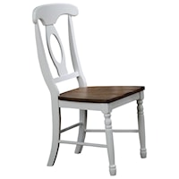 Rustic Napoleon Side Chair with Wood Seat