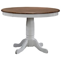 Rustic 42" Round Single Pedestal Dining Table