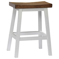 Rustic Counter-Height Saddle Barstool