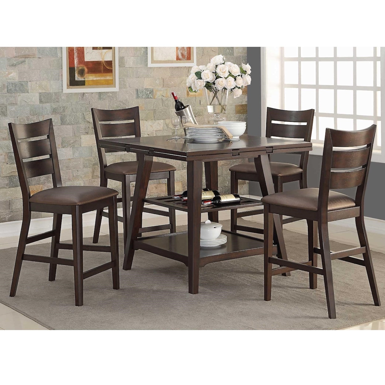 Winners Only Parkside 5-Piece Counter-Height Dining Set