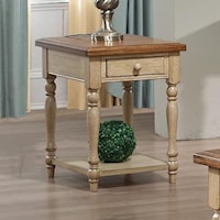 Transitional End Table with Single Drawer